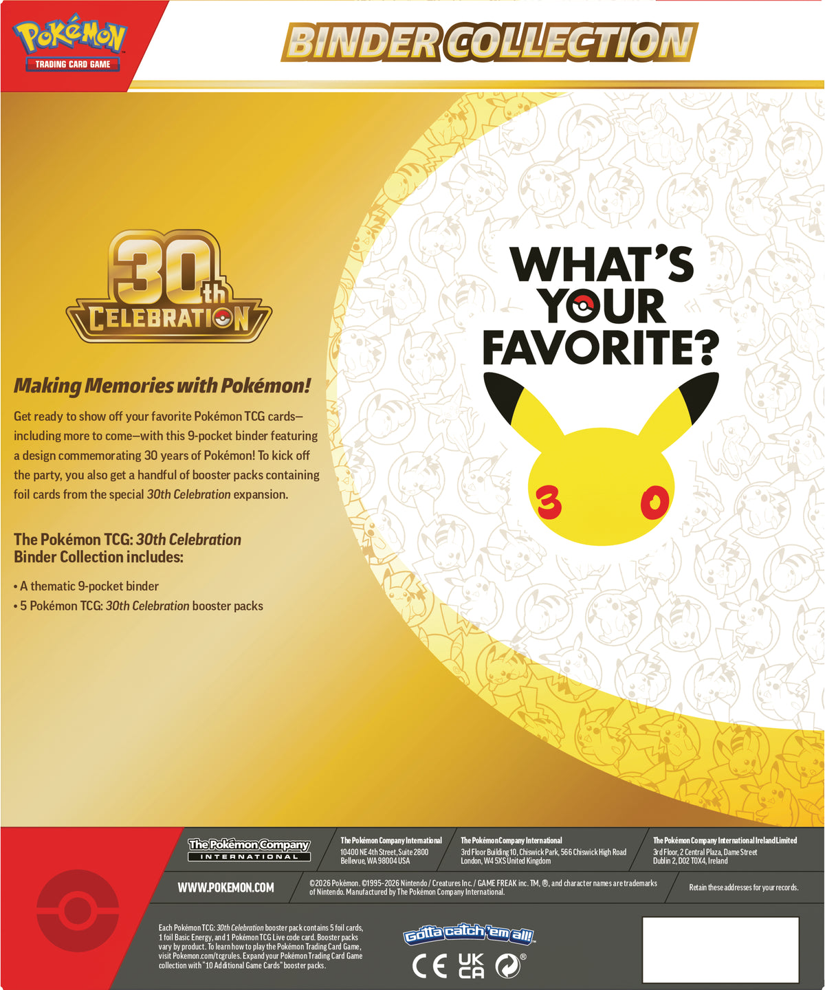 Pokemon 30th Celebration Binder Collection