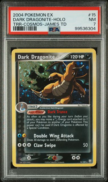 2004 POKEMON EX TEAM ROCKET RETURNS #15 DARK DRAGONITE-HOLO TRR-COSMOS-JAMES TD
