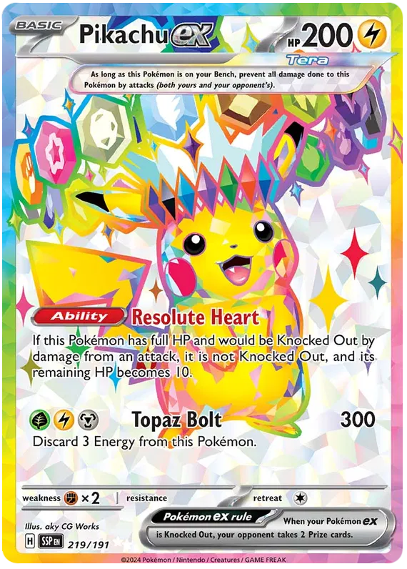 Pikachu Ex 219-Surging Sparks