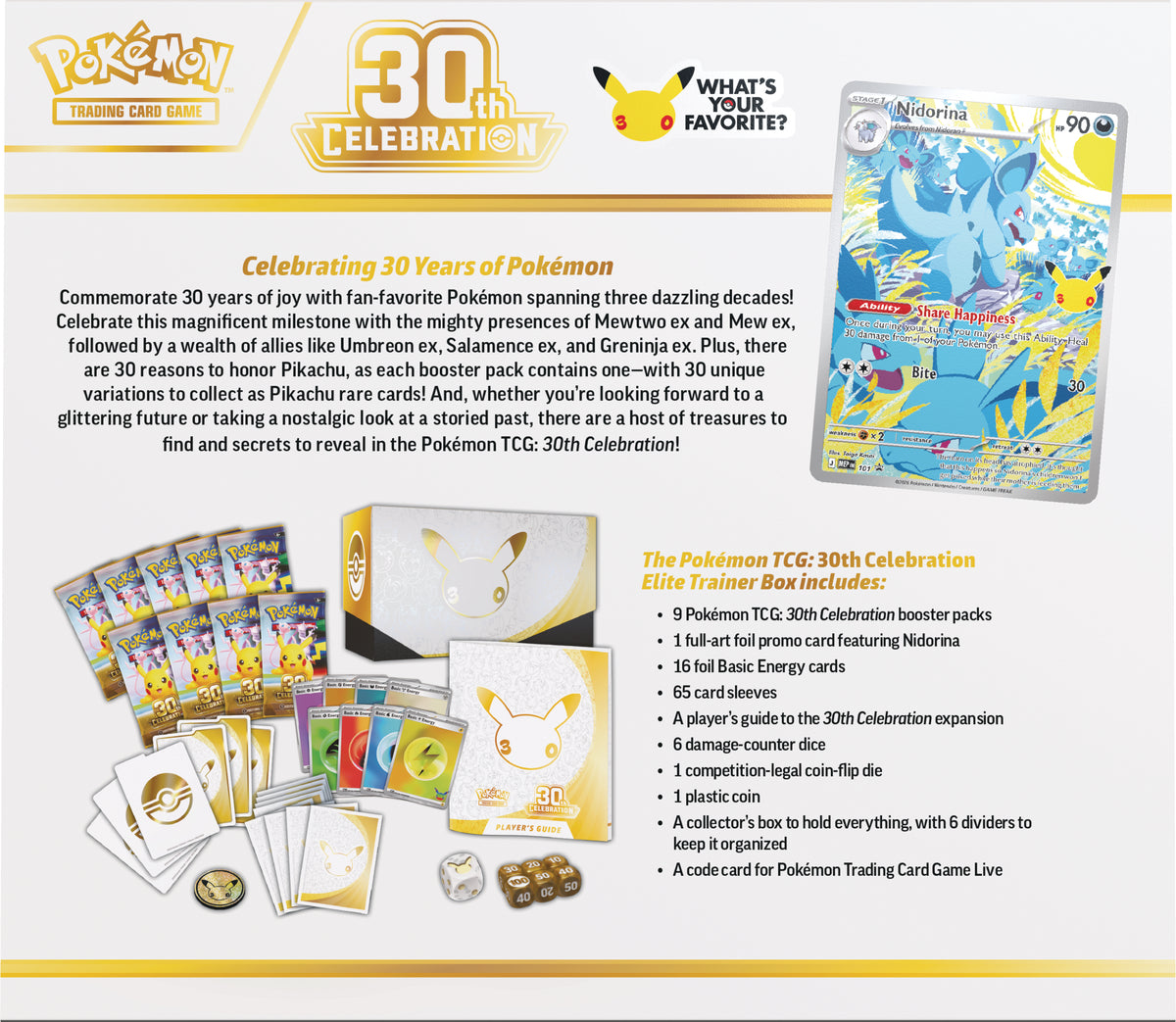 Pokemon 30th Celebration Elite Trainer Box