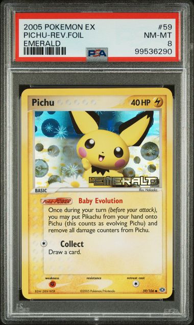 2005 POKEMON EX EMERALD #59 PICHU-REV.FOIL EMERALD