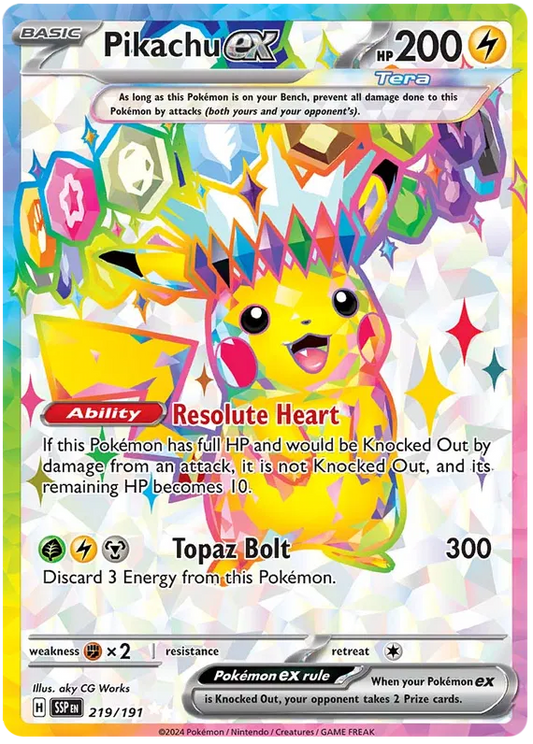 Pikachu Ex 219-Surging Sparks