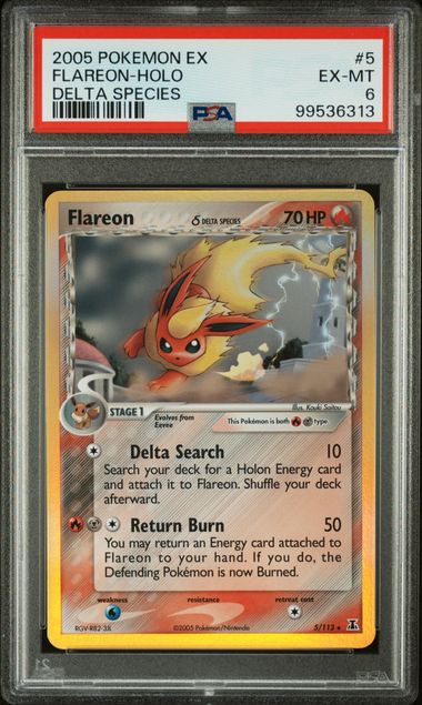 2005 POKEMON EX DELTA SPECIES #5 FLAREON-HOLO DELTA SPECIES
